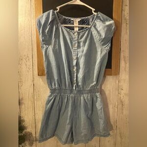 Girls Guess Kids Denim Romper with embroidery Size L